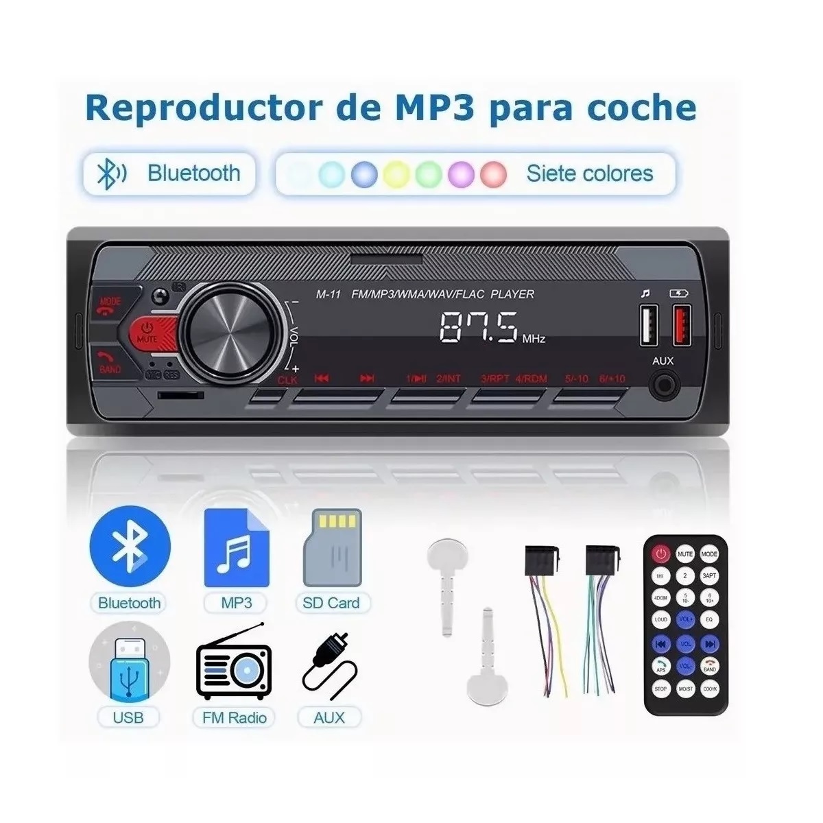 Autoestéreos Bluetooth Mp3 Radio Manos Libres Fm Aux Usb Sd