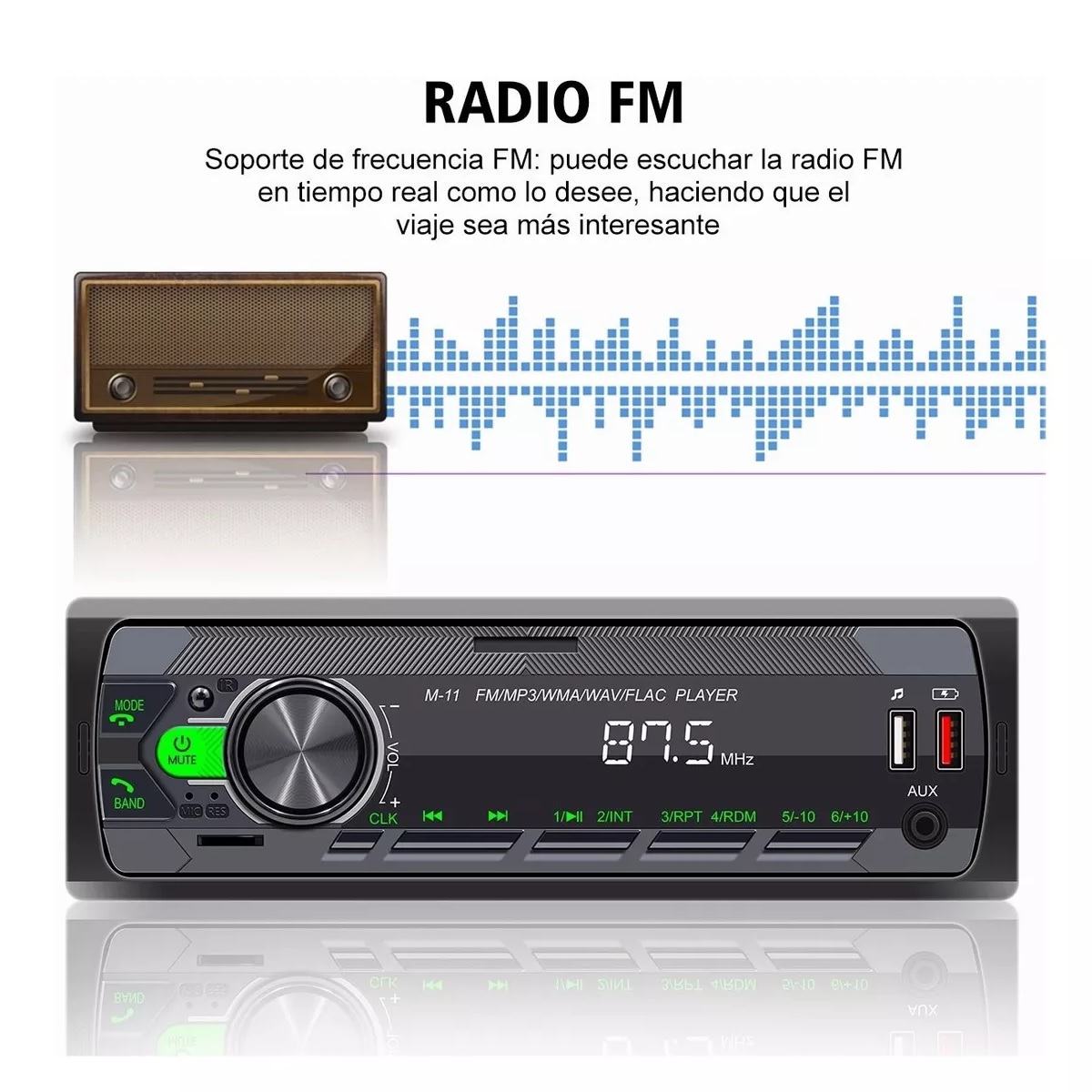 Autoestéreos Bluetooth Mp3 Radio Manos Libres Fm Aux Usb Sd