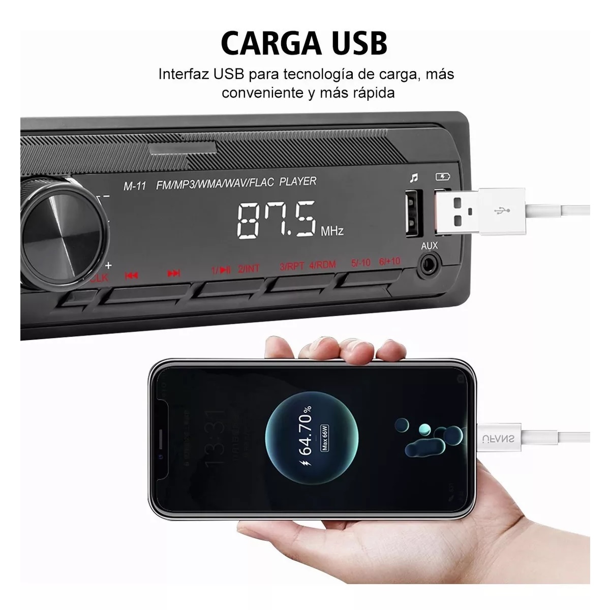 Autoestéreos Bluetooth Mp3 Radio Manos Libres Fm Aux Usb Sd