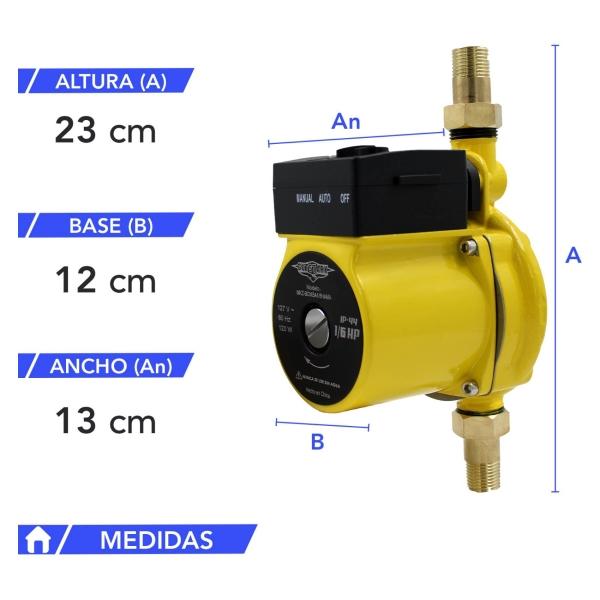 Bomba Presurizadora de Agua 1 Servicio 1/6 Hp 120 w Automatica Gutstark.