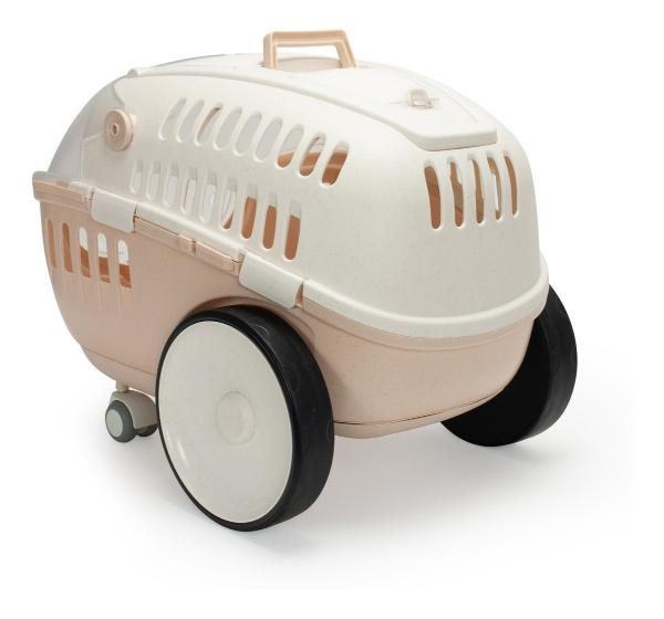Transportadora Para Perro Y Gato Con Comedero Eco-friendly Beige