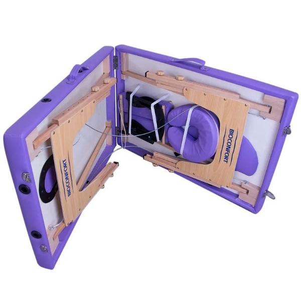 Cama Masaje Plegable Altura Ajustable 150Kg Spa Incluye Bolsa de Transporte Morada.