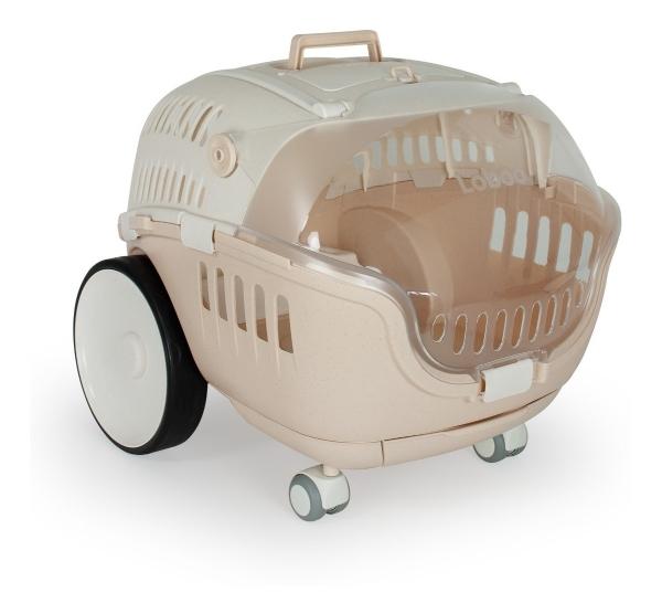 Transportadora Para Perro Y Gato Con Comedero Eco-friendly Beige