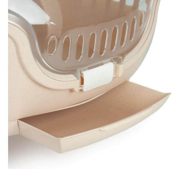 Transportadora Para Perro Y Gato Con Comedero Eco-friendly Beige