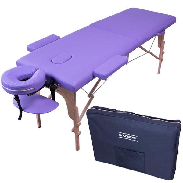 Cama Masaje Plegable Altura Ajustable 150Kg Spa Incluye Bolsa de Transporte Morada.
