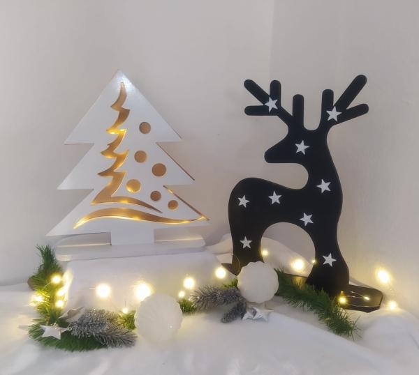 Reno Navideño Decorativo Dorado