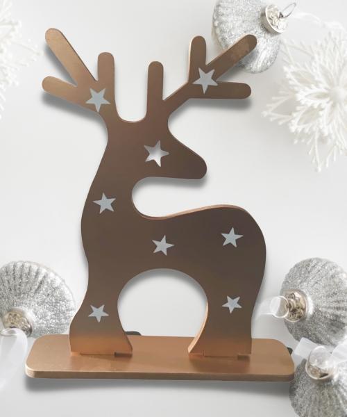 Reno Navideño Decorativo Dorado