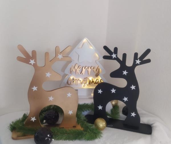 Reno Navideño Decorativo Dorado