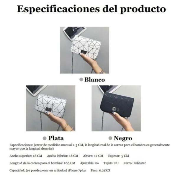 Bolsa Pequeñas Dama Tornasol Geometrica De Bolso Cruzada