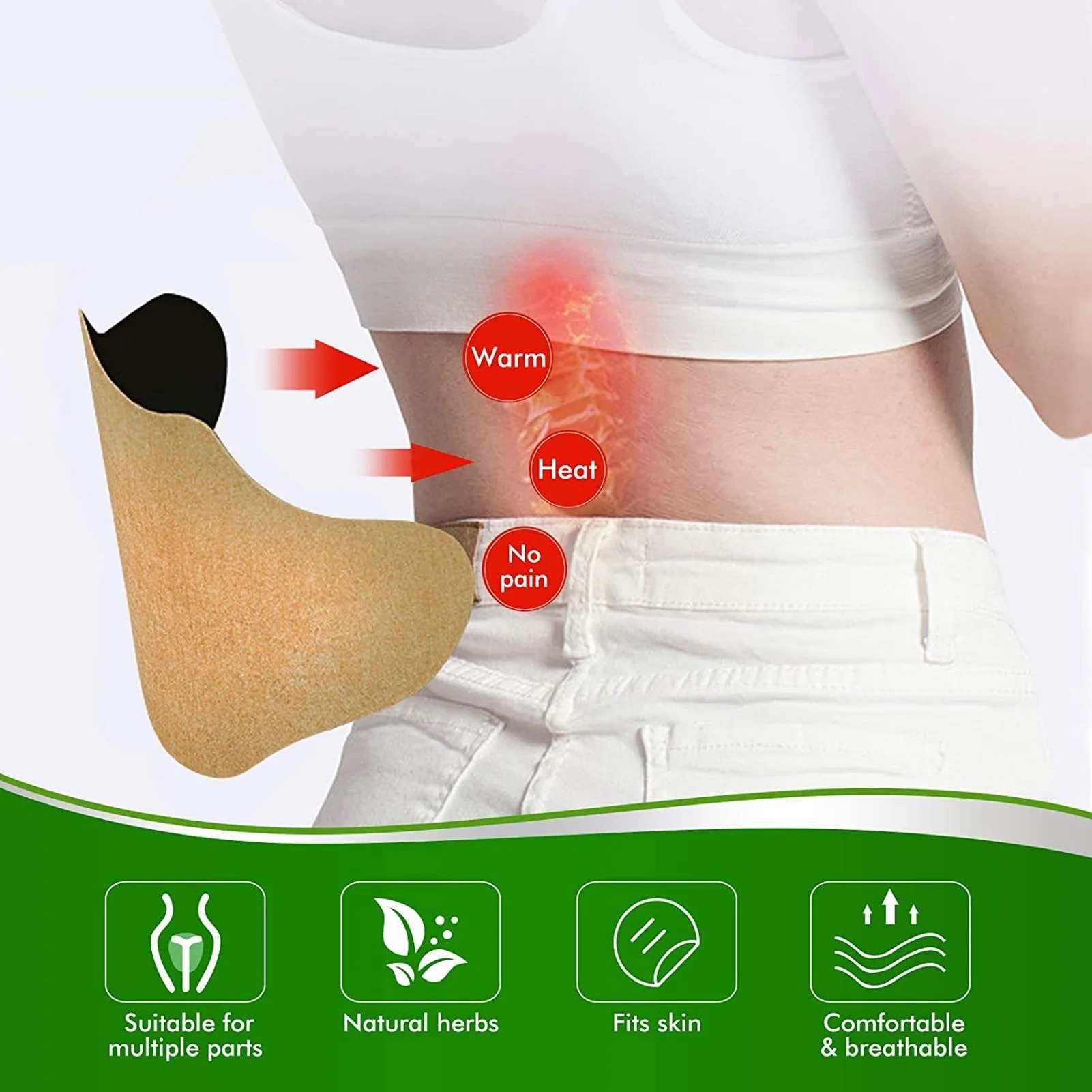 Parche para aliviar dolor de espalda, alivia el dolor muscular, 10 piezas