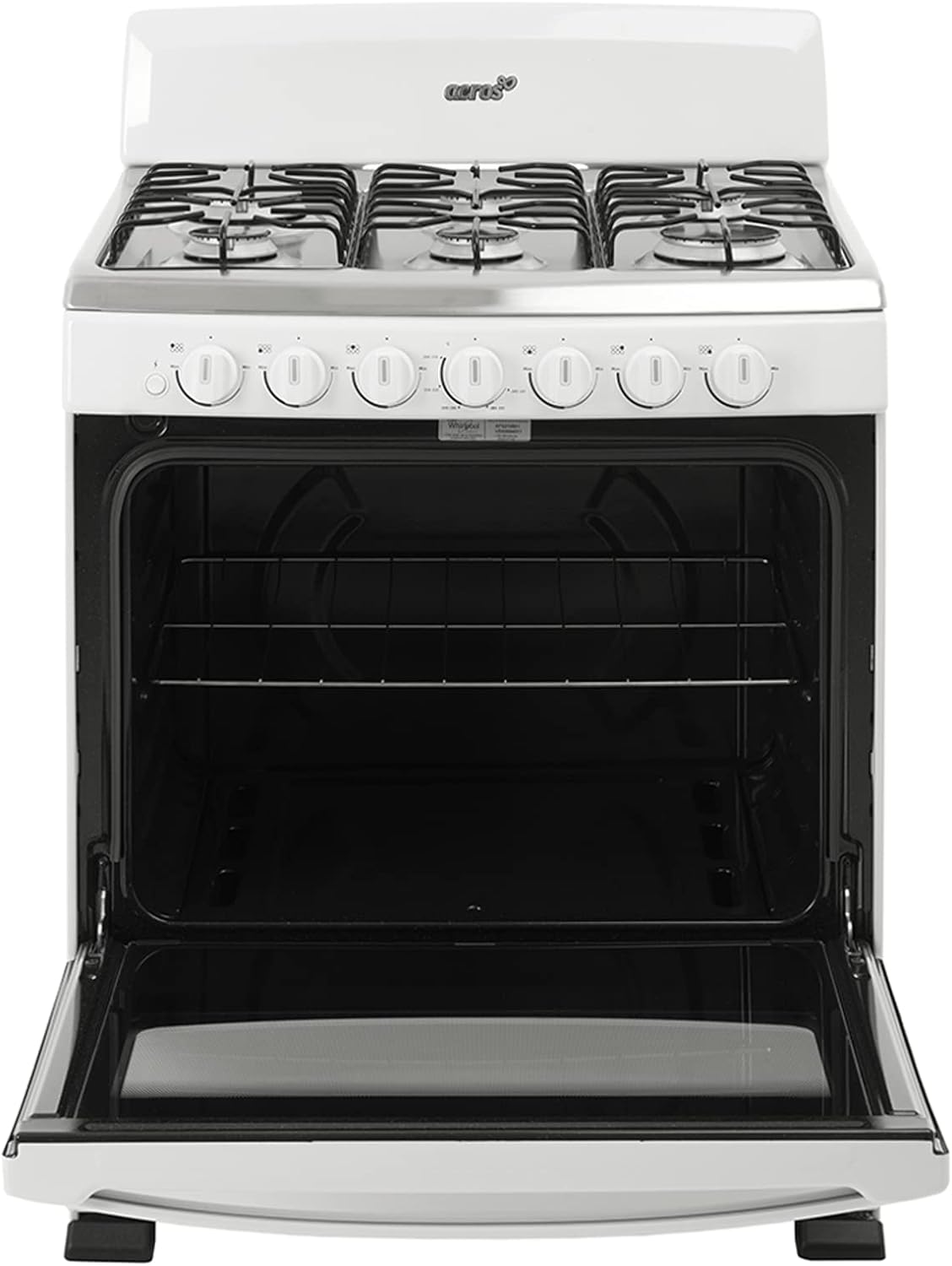 Estufa Acros Al Piso 30 Af5433q A Gas 6 Quemadores Blanca 127v Puerta Con Visor 5.1ft³.