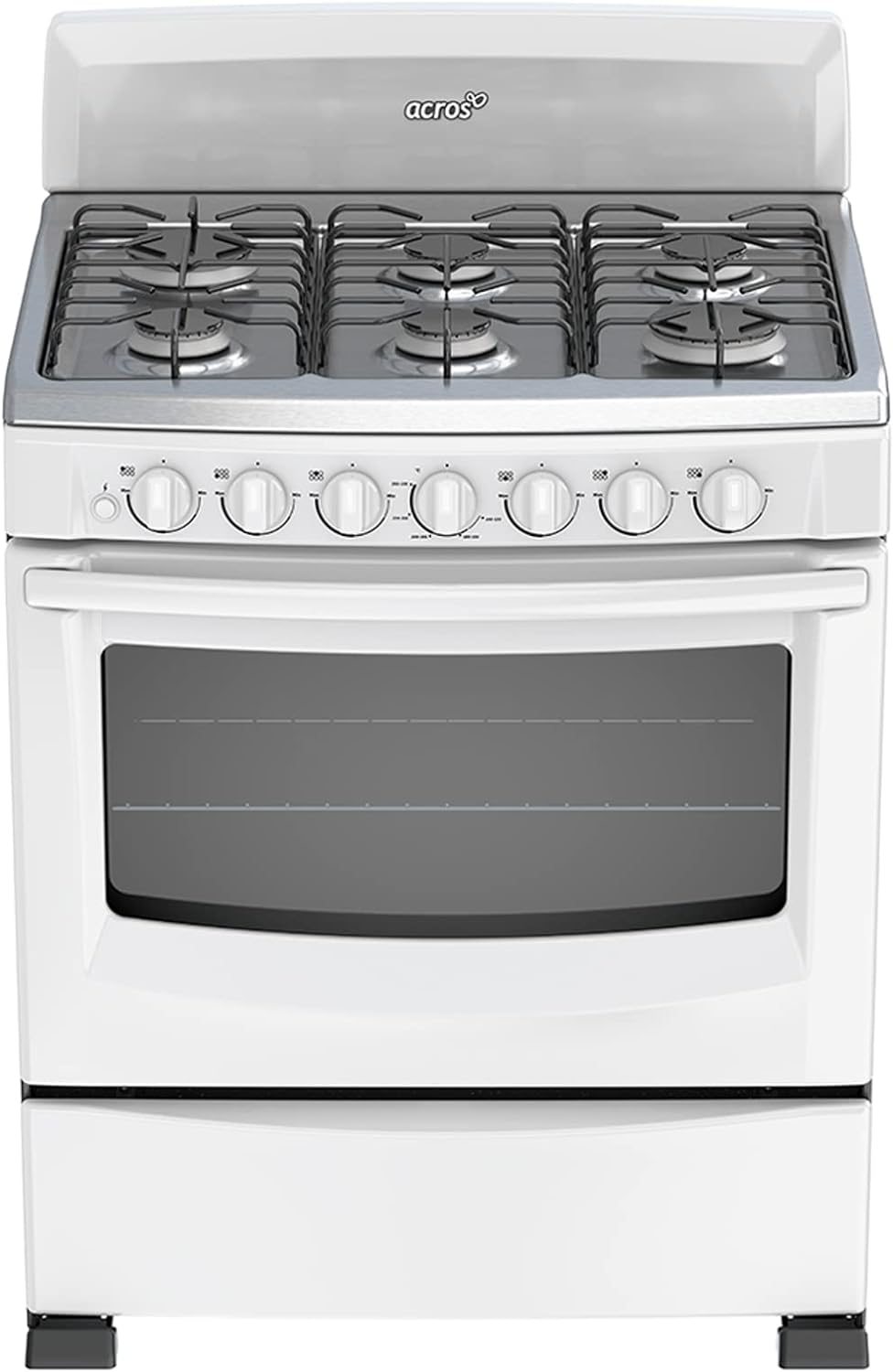 Estufa Acros Al Piso 30 Af5433q A Gas 6 Quemadores Blanca 127v Puerta Con Visor 5.1ft³.