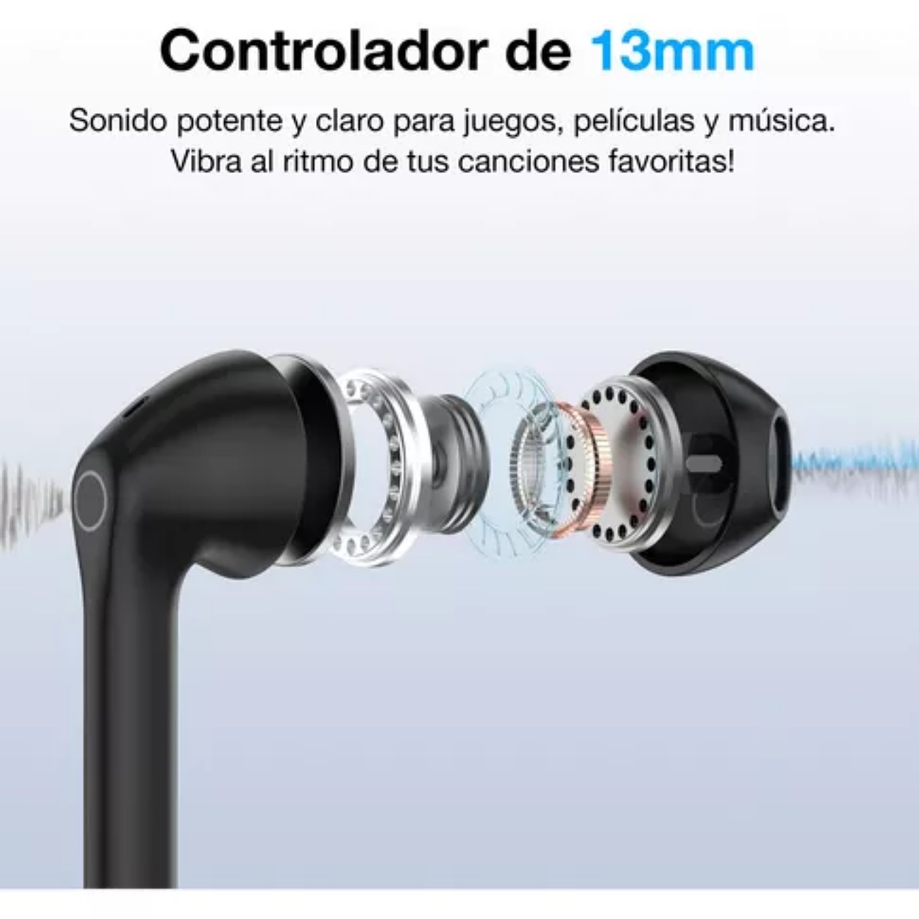 Audífonos 1Hora AUT201 Bluetooth Inalámbricos Wireless In-ear Earbud Color Negro