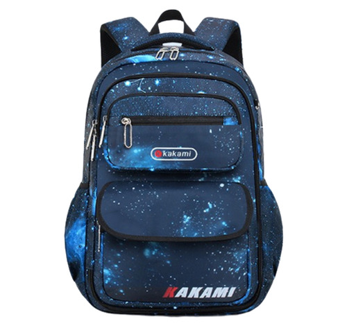 Mochila Escolar Viaje Uniuni Escolar SC-S715 color azul diseño estampado 35L