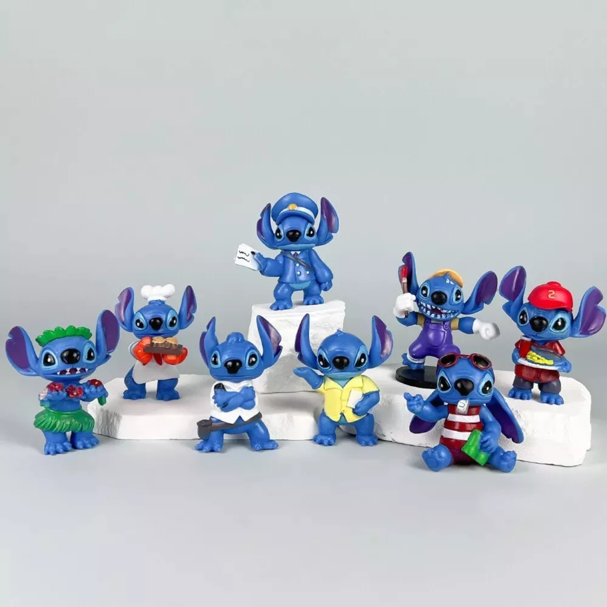 MR. GADGETS Set de 8 Figuras muñecos juguetes de Colección de Stitch Personajes de Lilo y Stitch de 7 cm Perfectos para Decoración Juguetes   