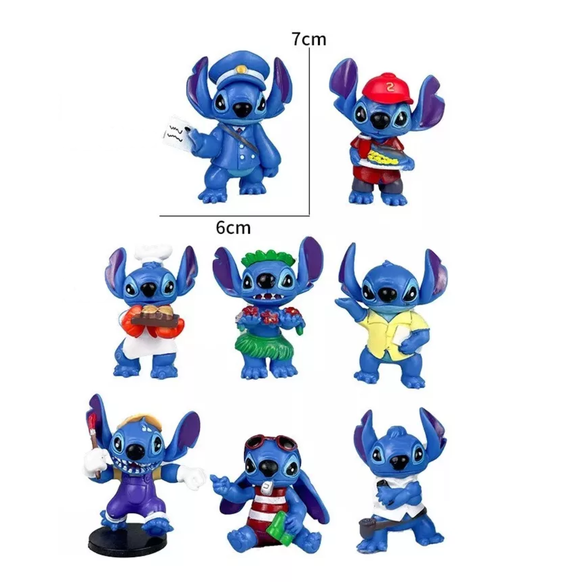 MR. GADGETS Set de 8 Figuras muñecos juguetes de Colección de Stitch Personajes de Lilo y Stitch de 7 cm Perfectos para Decoración Juguetes   