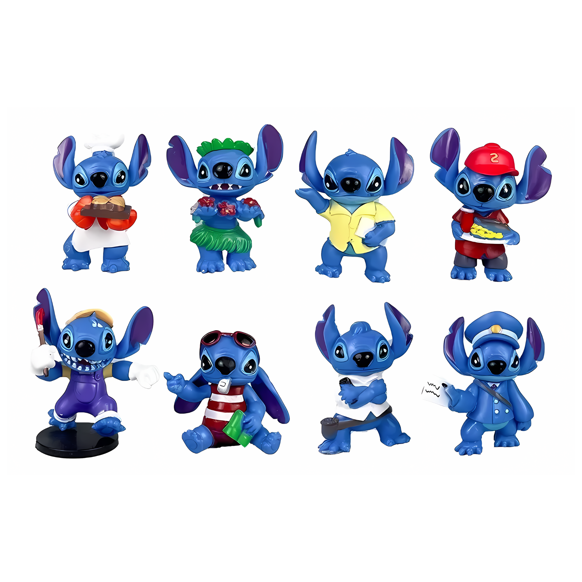 MR. GADGETS Set de 8 Figuras muñecos juguetes de Colección de Stitch Personajes de Lilo y Stitch de 7 cm Perfectos para Decoración Juguetes   