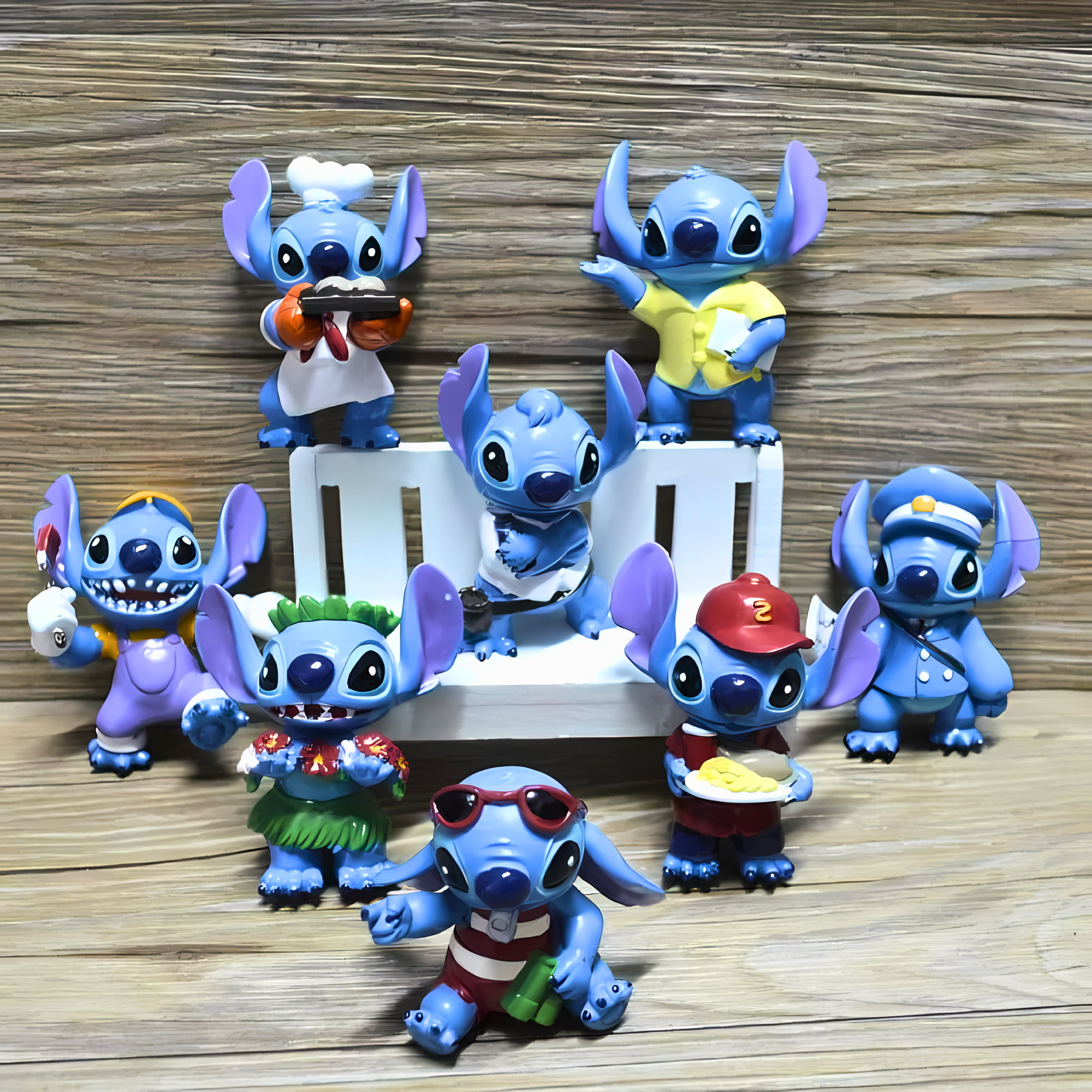 MR. GADGETS Set de 8 Figuras muñecos juguetes de Colección de Stitch Personajes de Lilo y Stitch de 7 cm Perfectos para Decoración Juguetes   