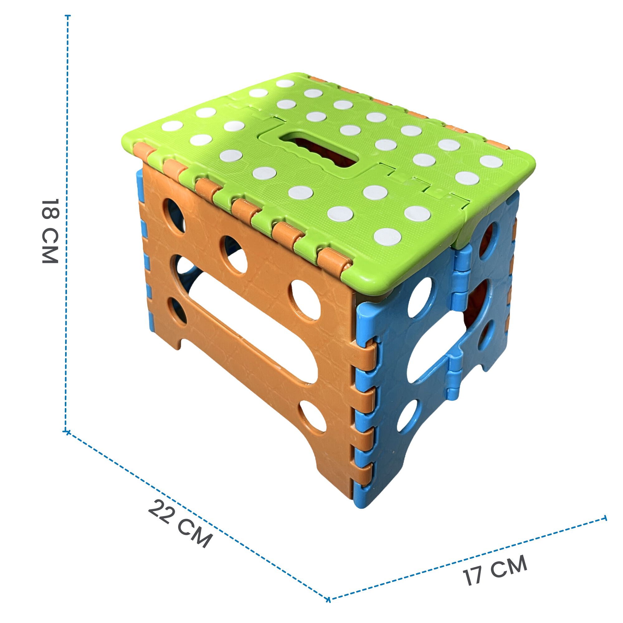 Banco Taburete Infantil Plegable Portátil Para Niños 18cm de alto – Verde.