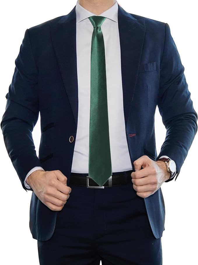 Corbatas de Satén para Hombre, Corbata Lisas Slim Delgada para Caballero, Accesorio Elegante de Alta Calidad para Trajes, Regalo Perfecto para Marido, Padre o Amigo.