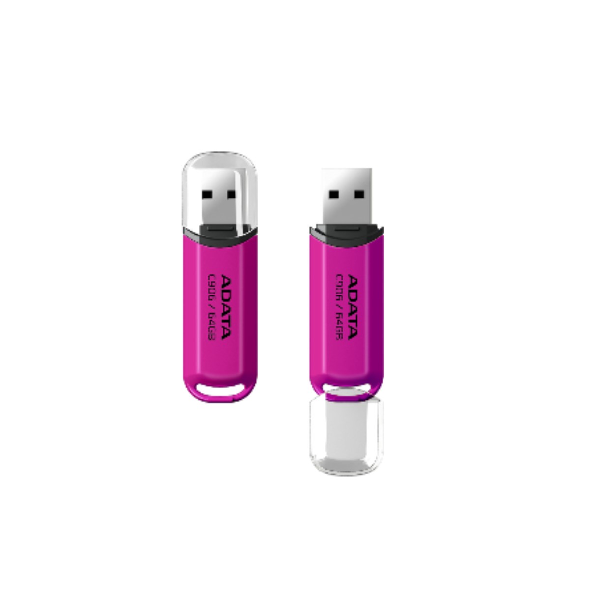 Memoria USB Adata C906, 64GB, USB 2.0, Rosa.