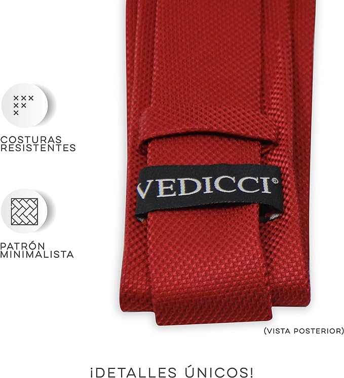 Vedicci Corbatas para hombre de alta calidad en 8 Colores y Diseños. Corbata para jóvenes y adultos con ancho de 7 cm. Corbata para caballero perfecta para Traje de Vestir. Men's Tie.