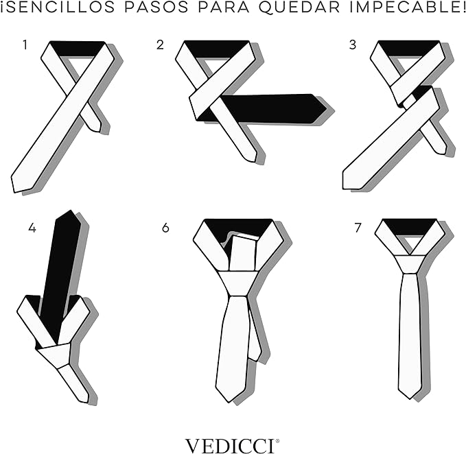 Vedicci Corbatas para hombre de alta calidad en 8 Colores y Diseños. Corbata para jóvenes y adultos con ancho de 7 cm. Corbata para caballero perfecta para Traje de Vestir. Men's Tie.