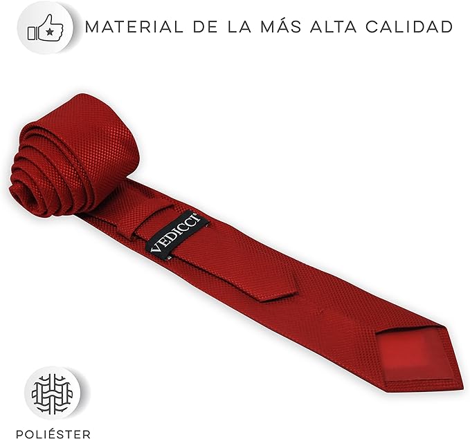 Vedicci Corbatas para hombre de alta calidad en 8 Colores y Diseños. Corbata para jóvenes y adultos con ancho de 7 cm. Corbata para caballero perfecta para Traje de Vestir. Men's Tie.