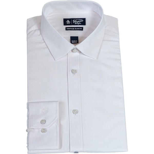 Penguin Camisa De Vestir Con Fibras De Bambu Manga 4 5 Talla 16 Blanco
