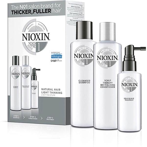 Trio Nioxin Sistema 1 Thicker, Fuller Shampoo 150 ml, Acondicionador 150 ml, Tratamiento 50 ml