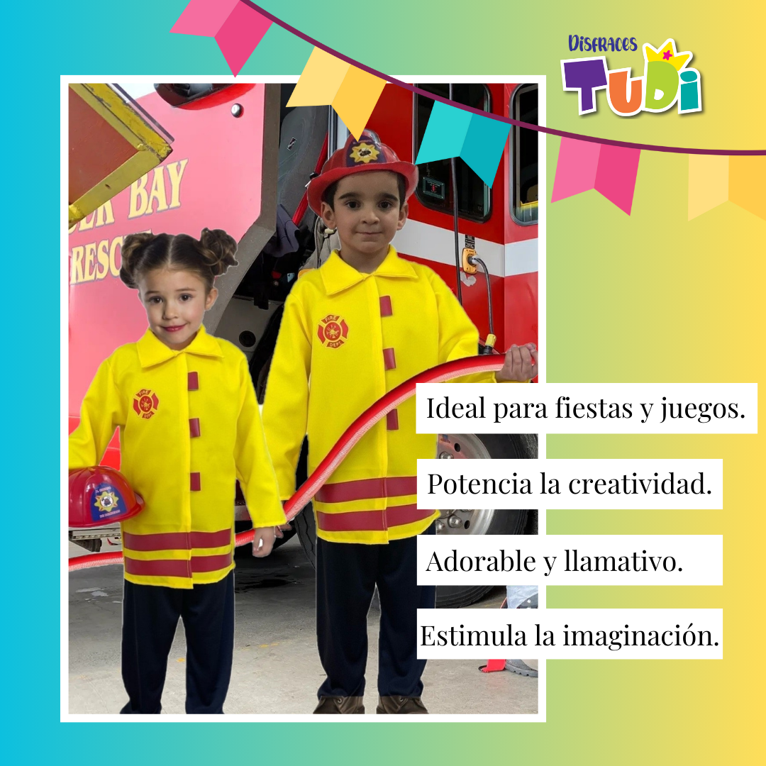 Disfraz de Bombero - Disfraces de Oficios - Traje de Bomberos para Niñas y  Niños