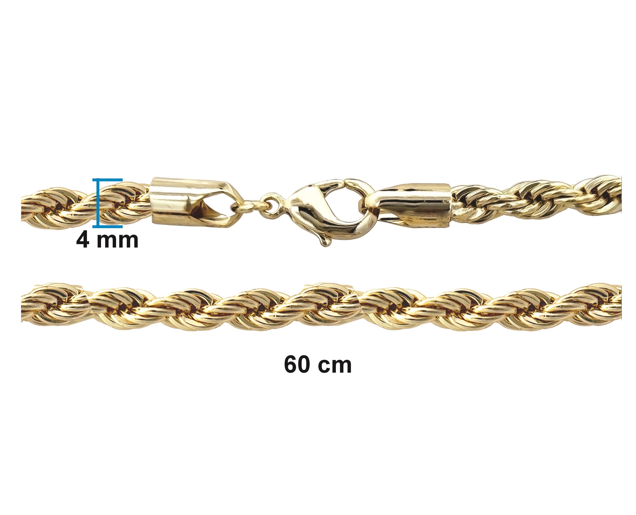 Collar Cadena Chapa de Oro 18K Horoz Torzal  60cm SH42.