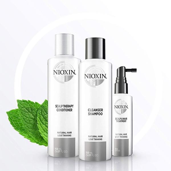 Trio Nioxin Sistema 1 Thicker, Fuller Shampoo 150 ml, Acondicionador 150 ml, Tratamiento 50 ml