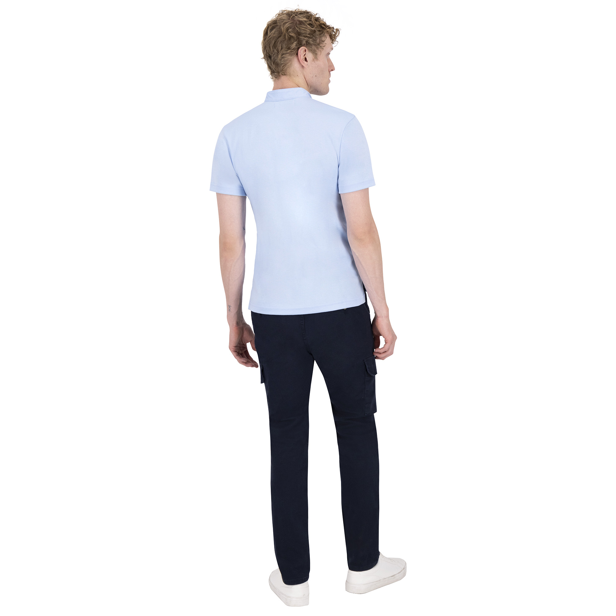 Pantalon Estilo Chino Cargo Premium de Gabardina Azul Marino Holstone Hombre.