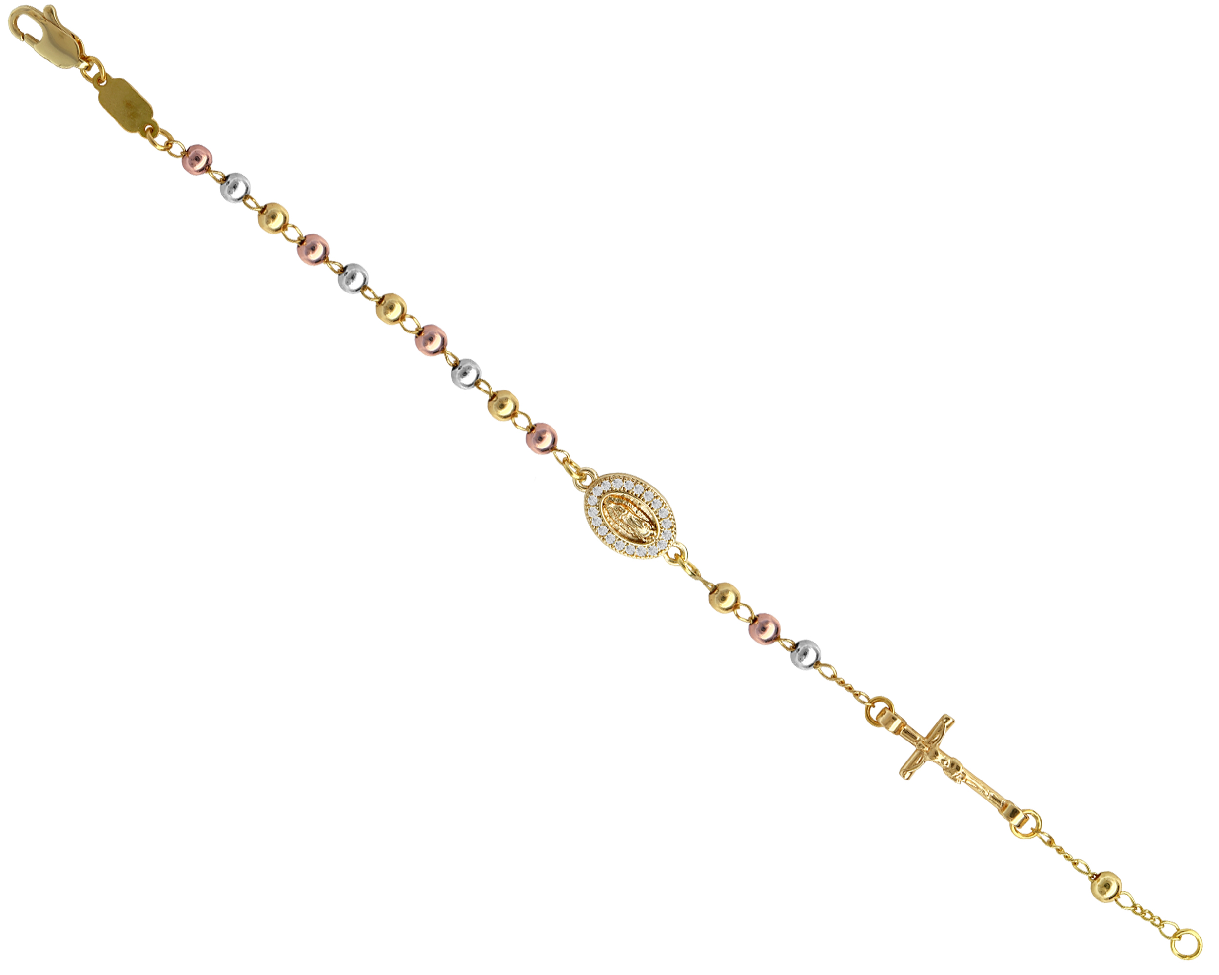 Pulsera Misterio Chapa de Oro 18K Horoz Florentino 20cm SH47.