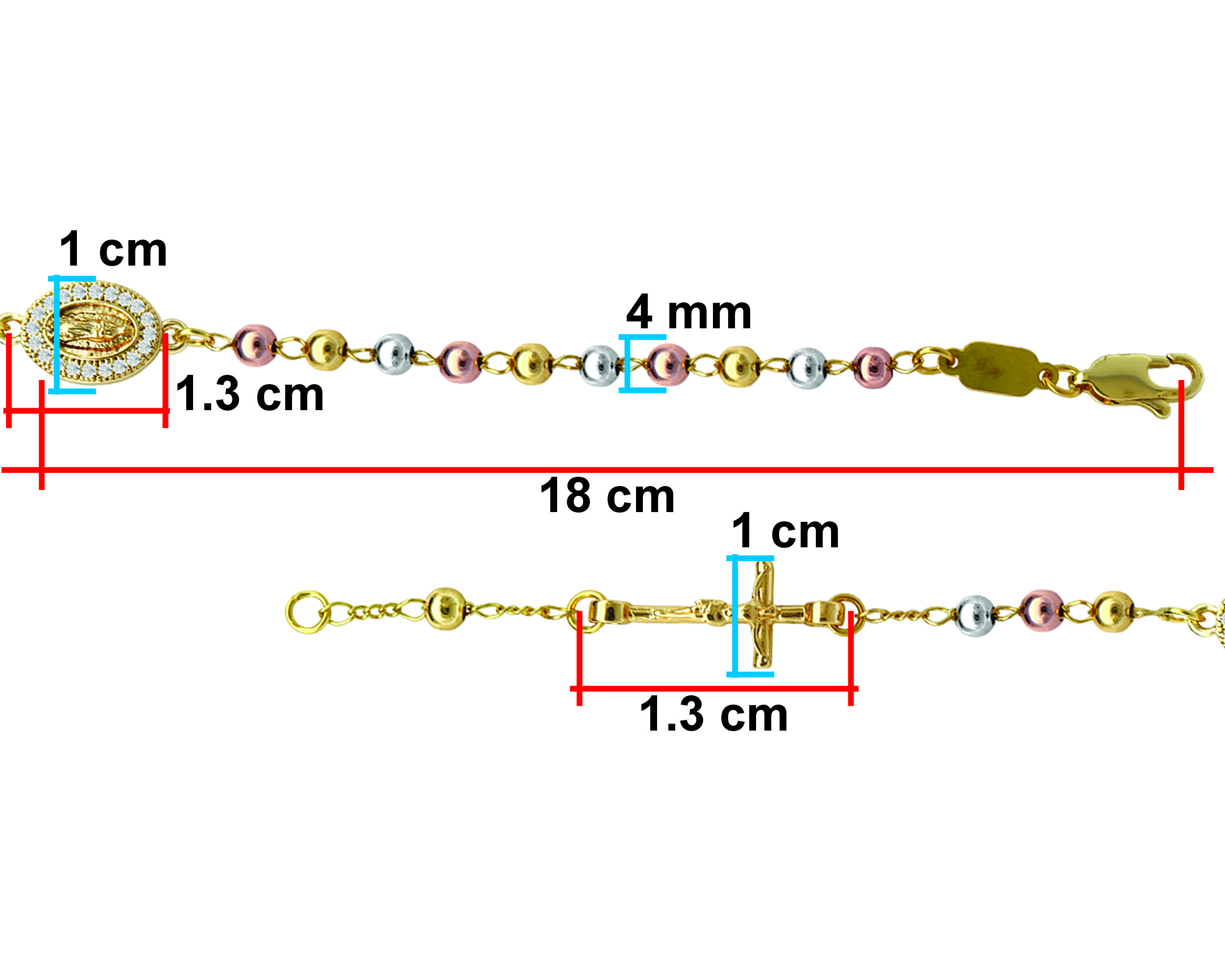 Pulsera Misterio Chapa de Oro 18K Horoz Florentino 20cm SH47.