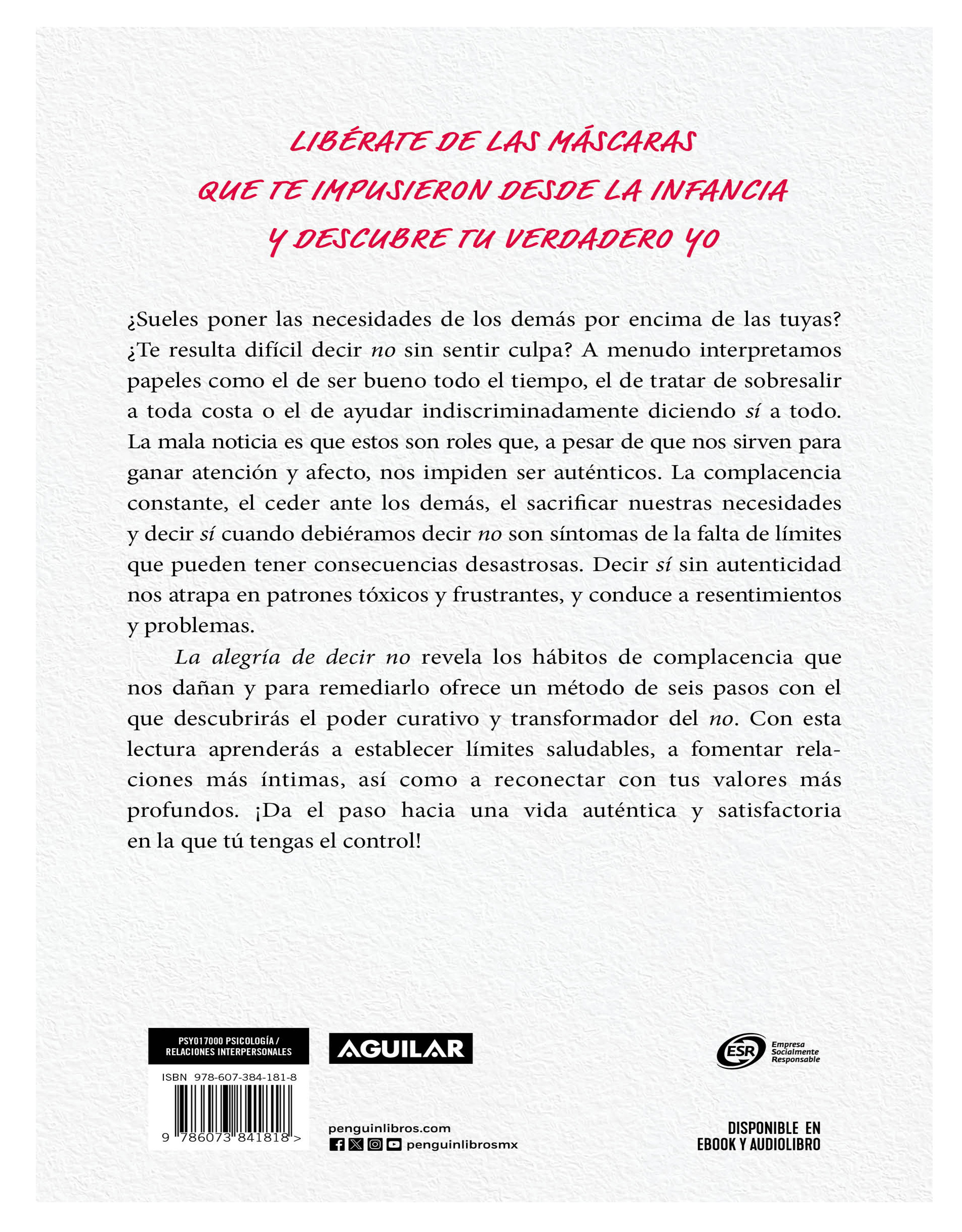 Libro La Alegria de decir No Autor Natalie Lue.