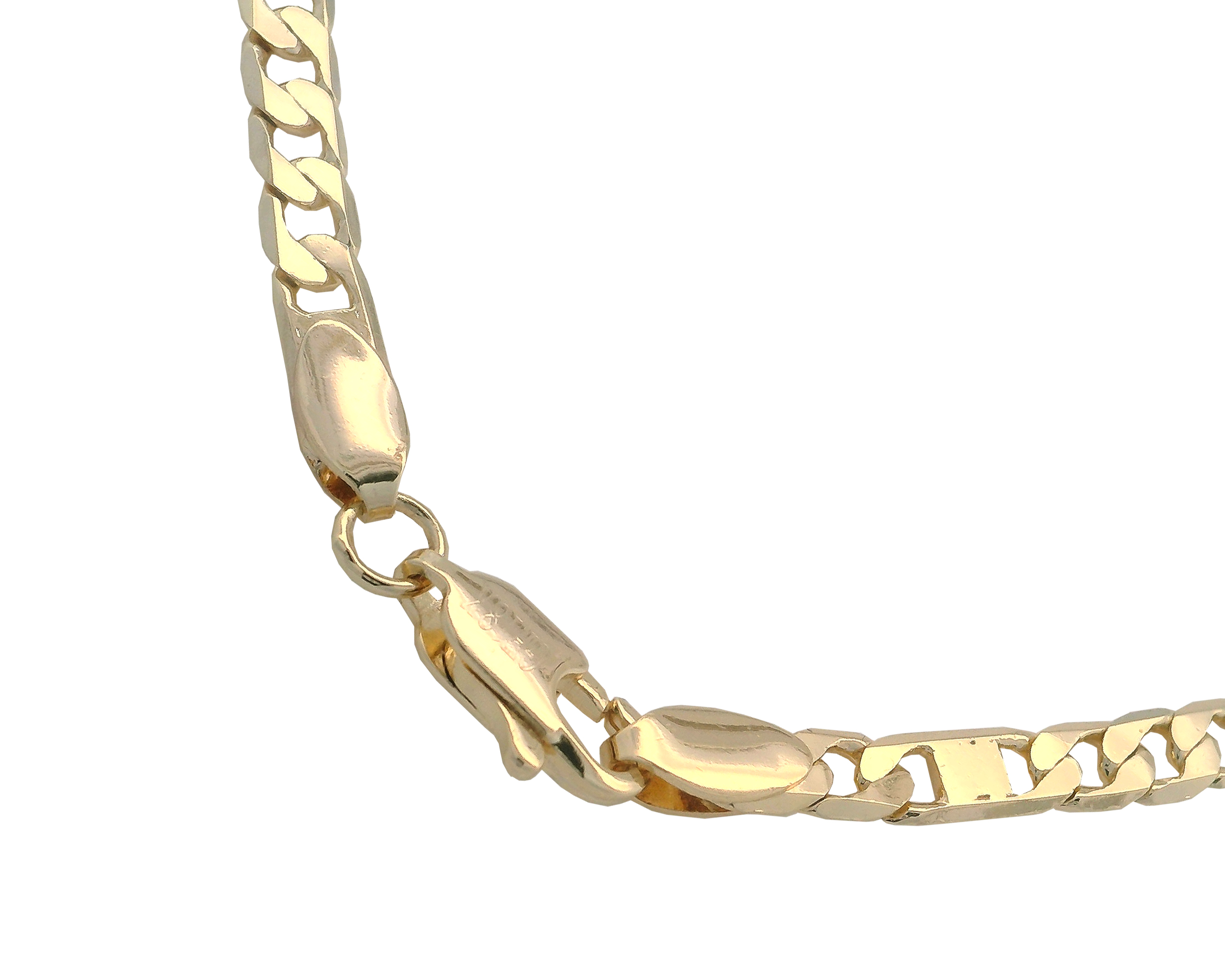 Collar Cadena Chapa de Oro 18K Horoz Valentina 3x1 60cm SH51.