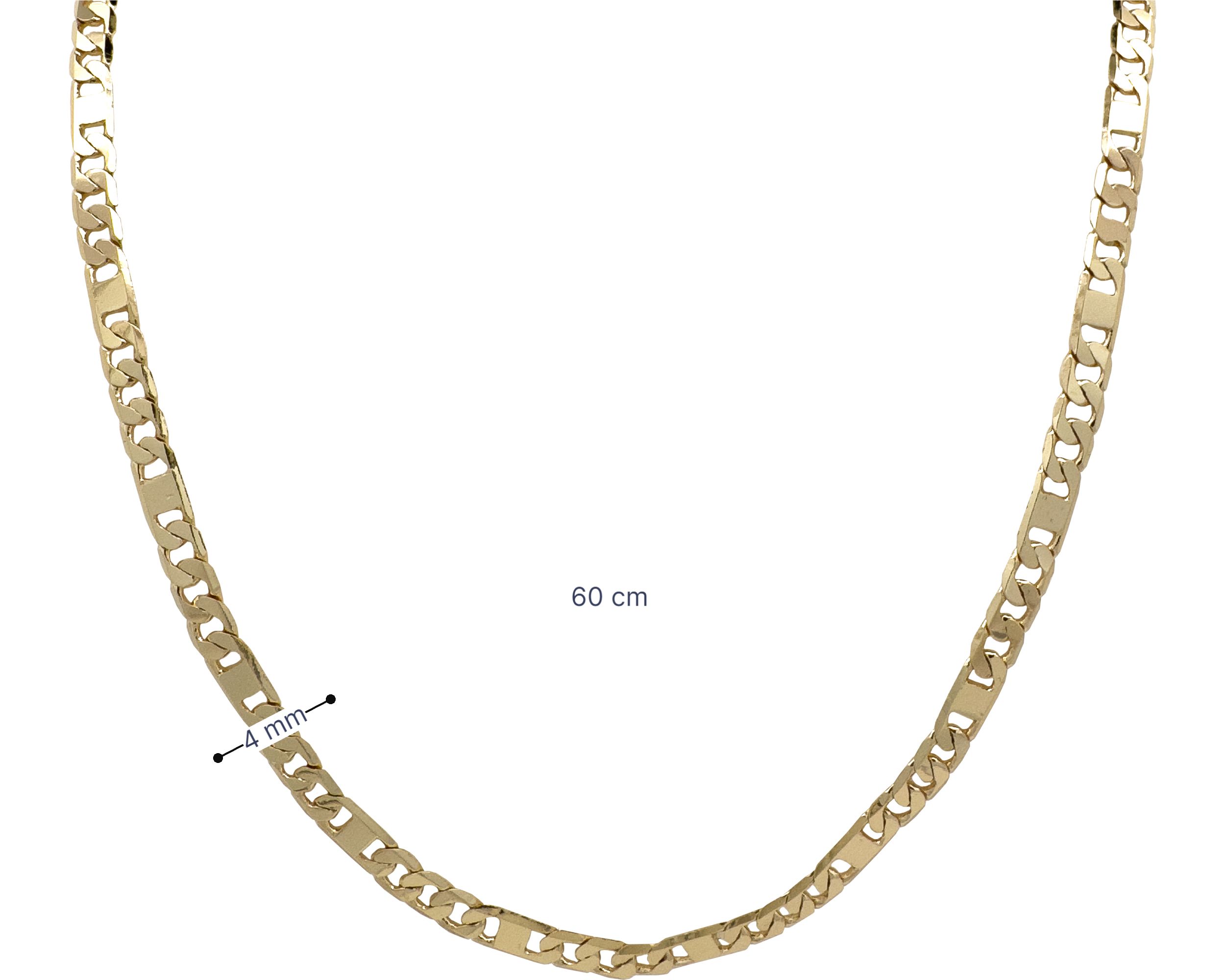 Collar Cadena Chapa de Oro 18K Horoz Valentina 3x1 60cm SH51.