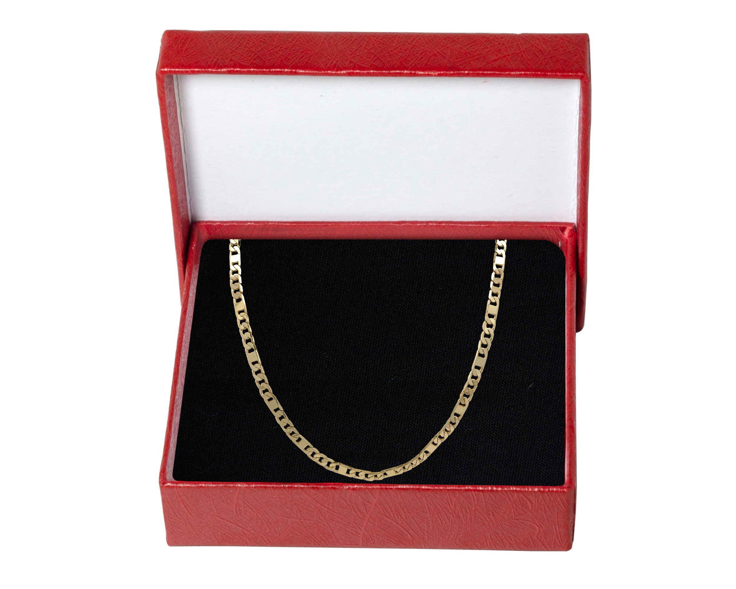 Collar Cadena Chapa de Oro 18K Horoz Valentina 3x1 60cm SH51.