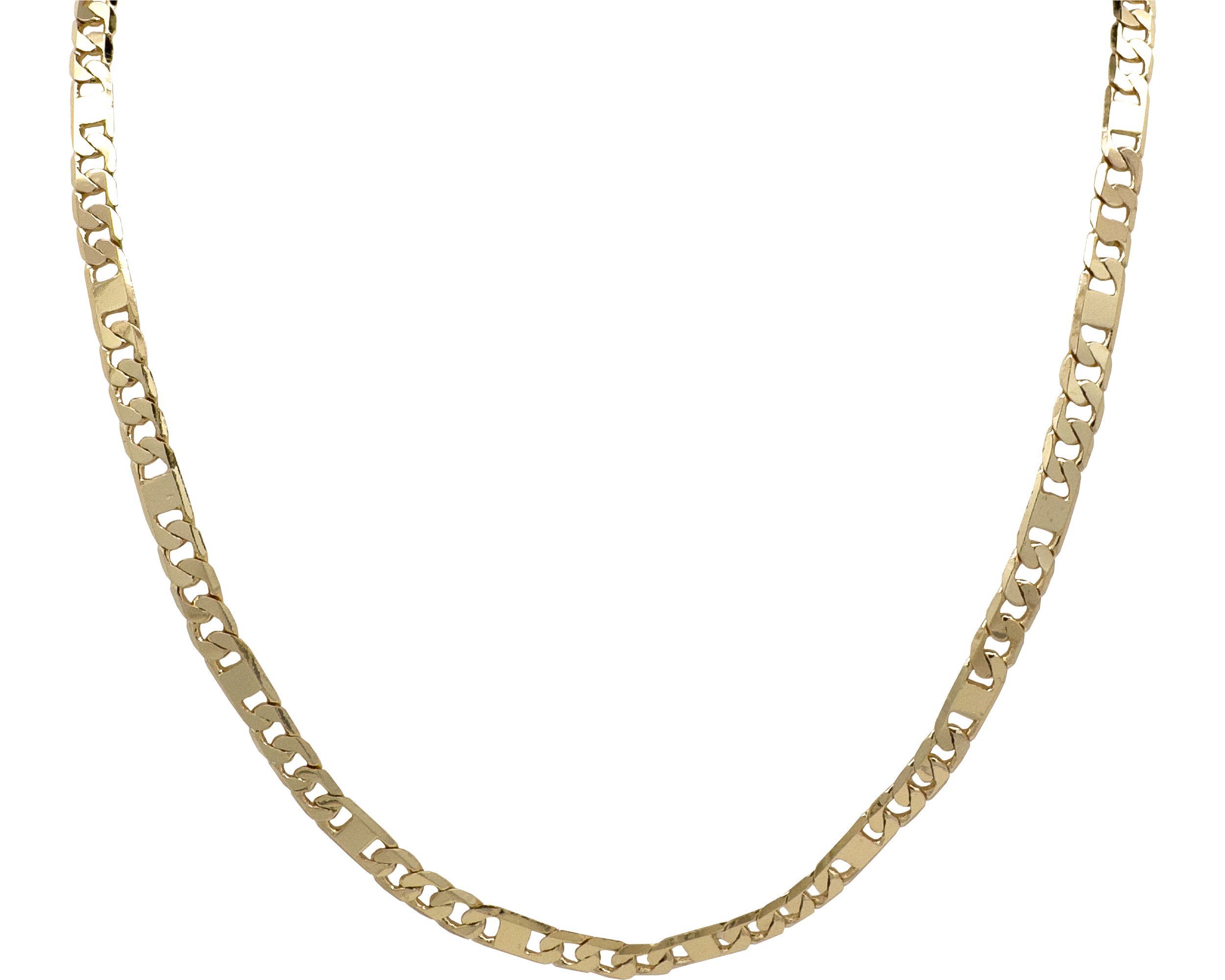 Collar Cadena Chapa de Oro 18K Horoz Valentina 3x1 60cm SH51.
