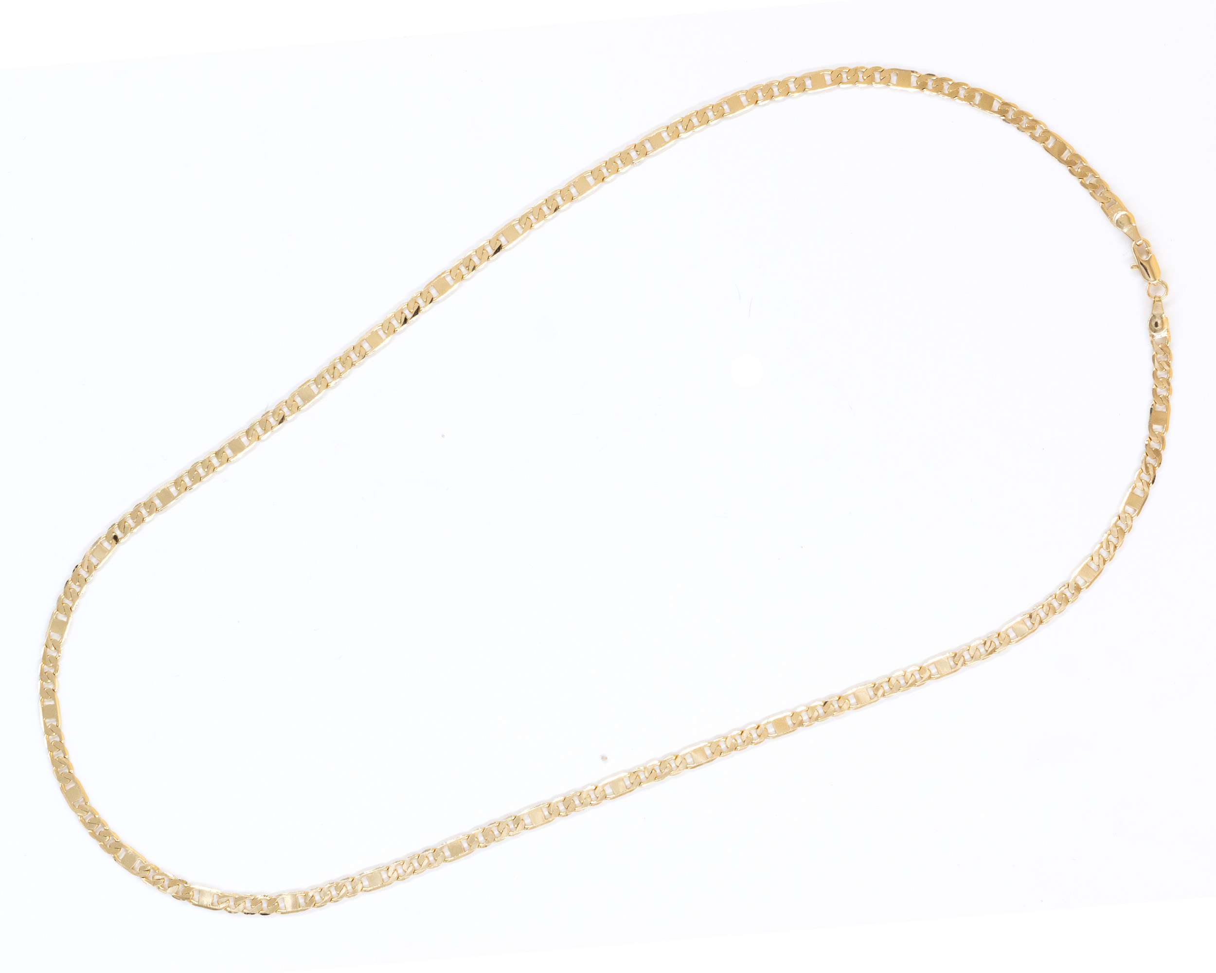 Collar Cadena Chapa de Oro 18K Horoz Valentina 3x1 60cm SH51.