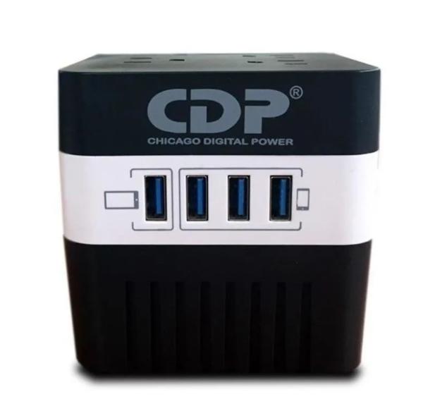 Regulador de Voltaje CDP 600 VA / 300 W, 4 USB de recarga, 4 contactos