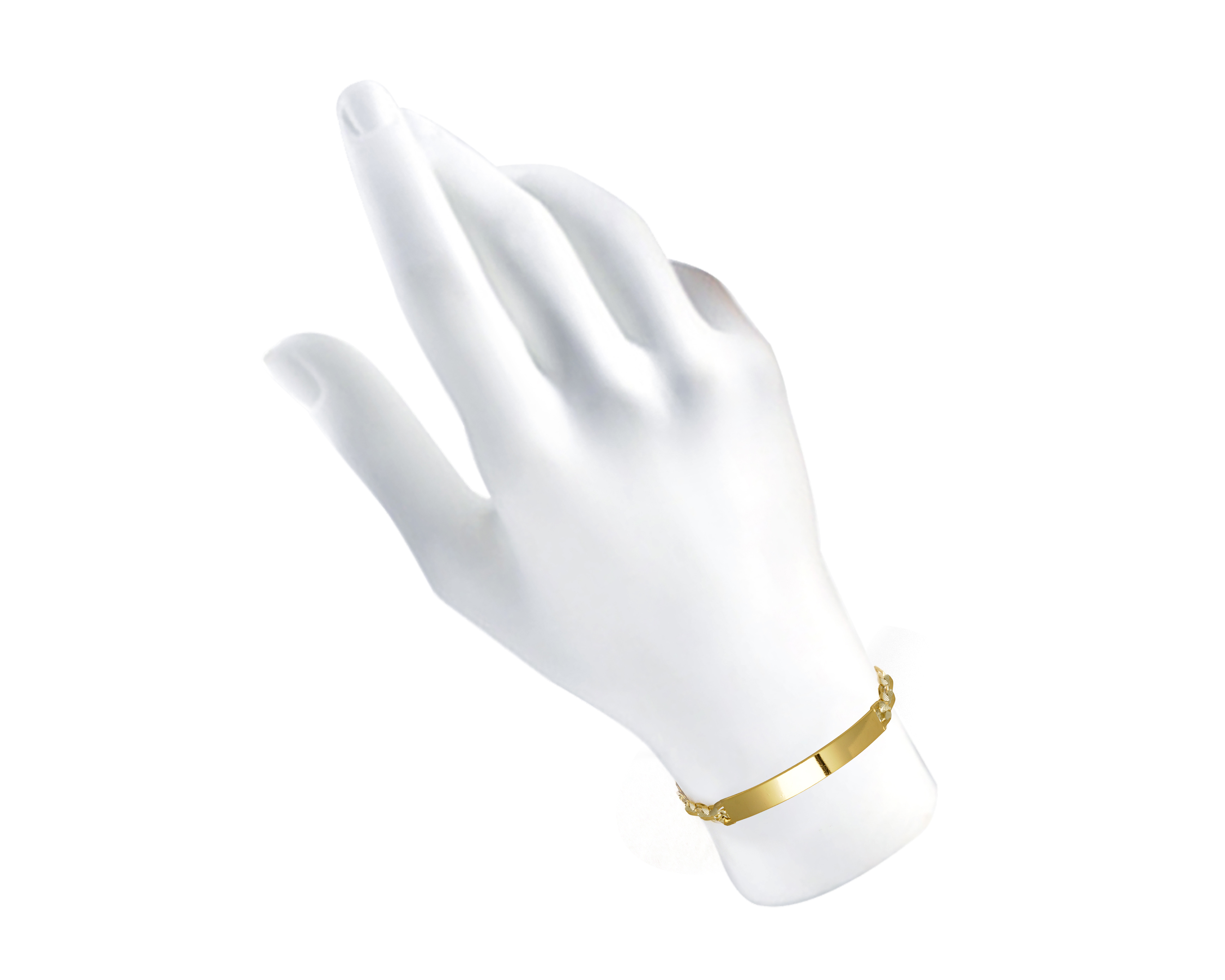 Pulsera Esclava Chapa de Oro 18K Horoz Bicolor 20cm SH52.
