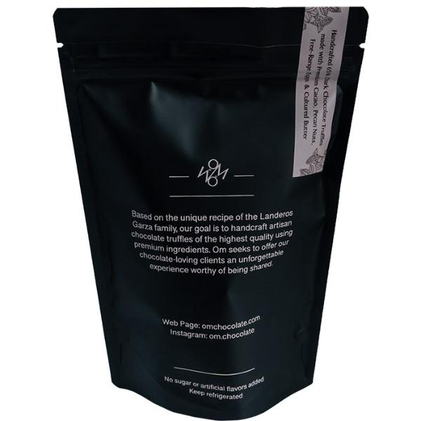 Om Chocolate,Bolsa de 12 Trufas Artesanales de Temporada Hechos a Mano, Agua de rosas 65% Dark Chocolate, 180 gramos	