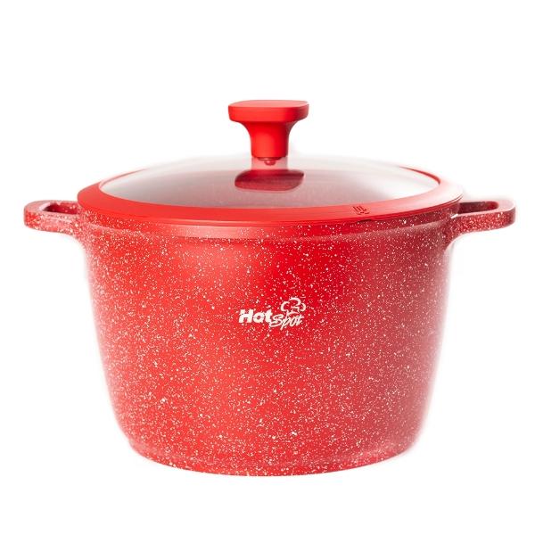 Olla Ultra Antiadherente Marmoleado Alto Tapa 30 Cm Hot Spot