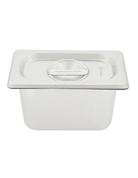 Inserto Acero Inoxidable 1/9 con tapa 6.5 cm Shorbull.