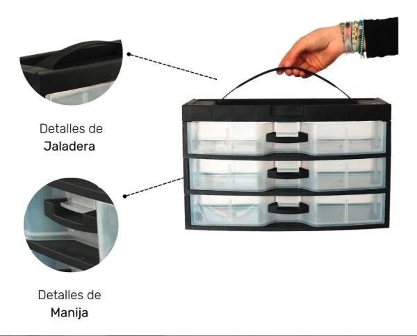 Cajonera Organizadora Plastico 3 niveles Multiusos