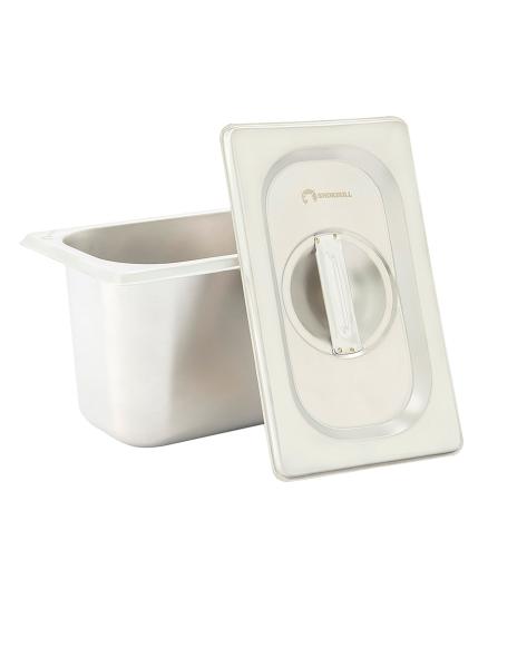 Inserto Acero Inoxidable 1/9 con tapa 6.5 cm Shorbull.