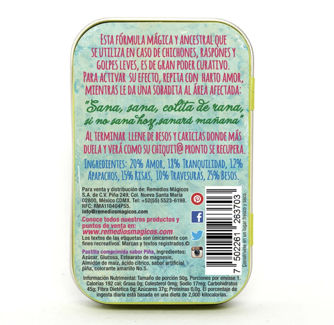 Pastillero Sana Sana Colita de Rana Remedios Mágicos.